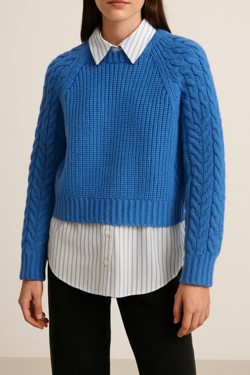 Sweater Labrado Añil