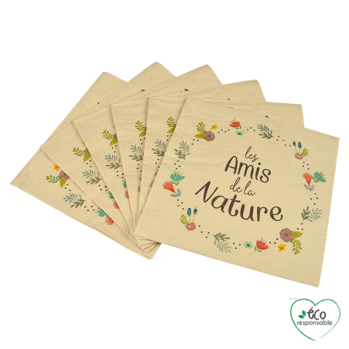 SET 20 SERVILLETAS - PAPEL NATURAL-BEIGE FRIENDS 