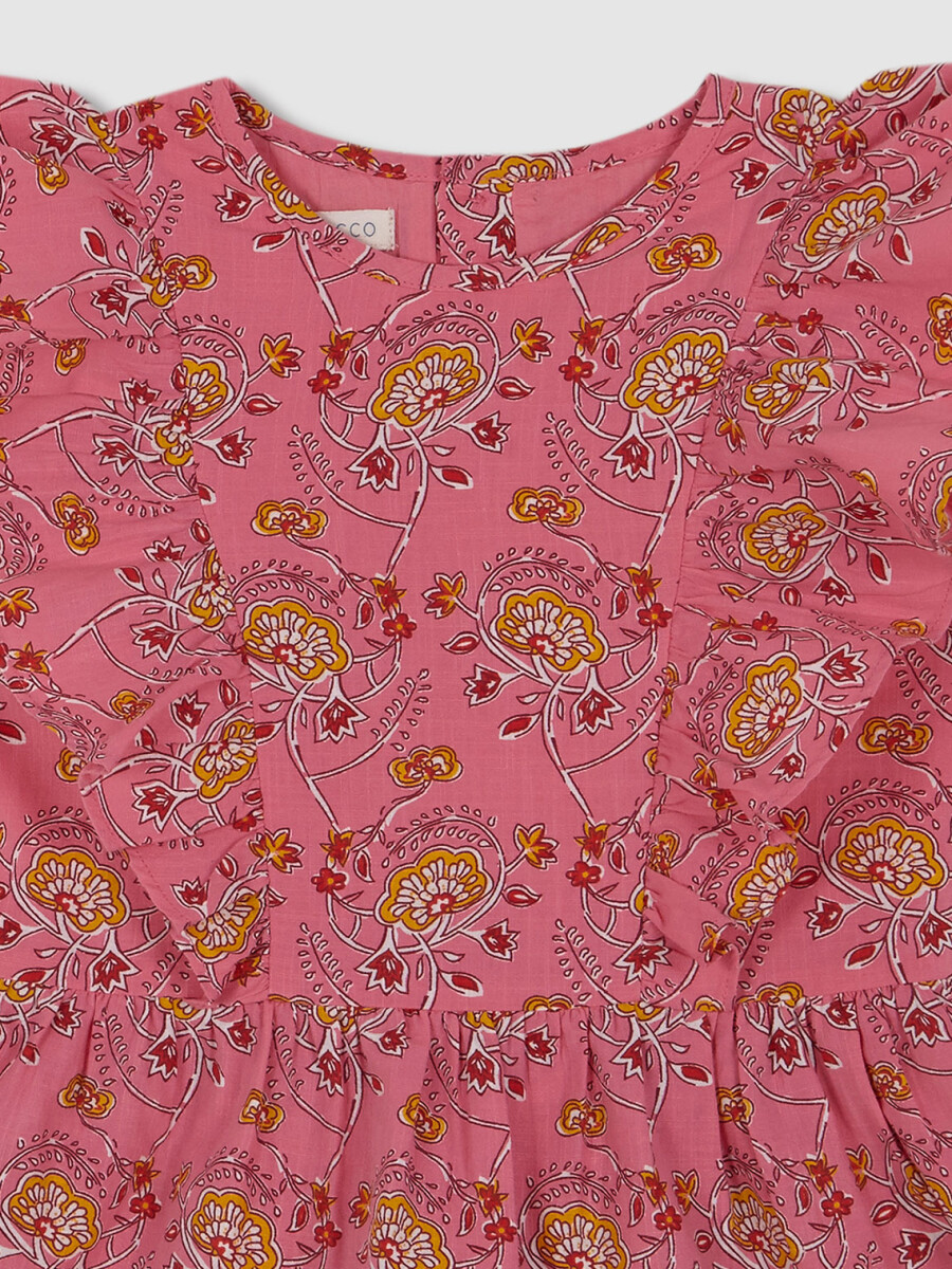 Vestido Estampado Indio Rosa