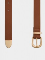 Cinturón Liso Con Hebilla camel