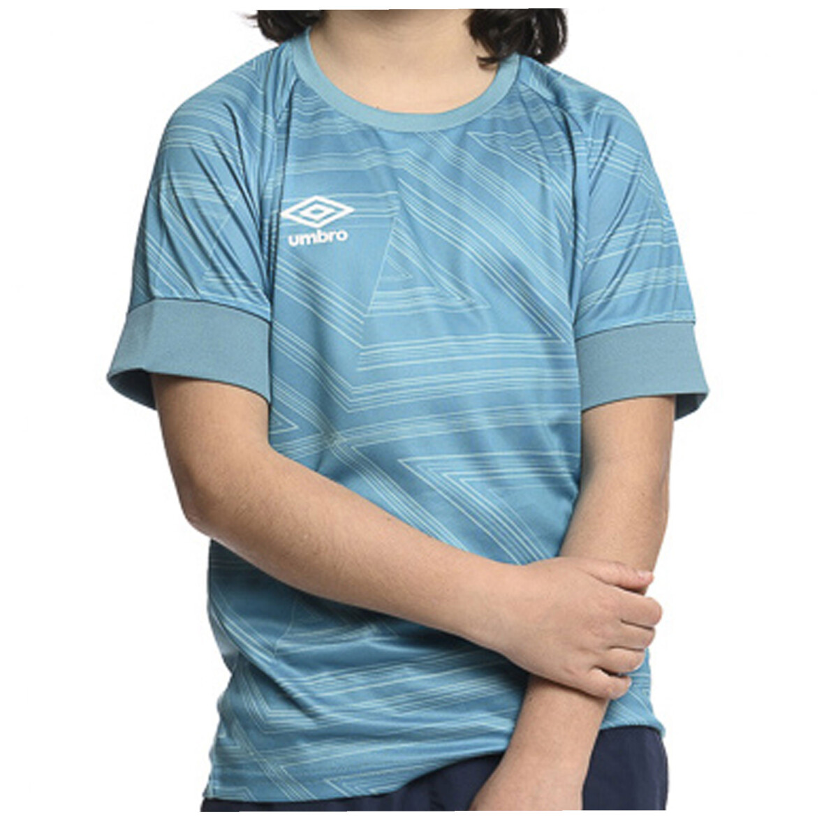 Remera Infantil Umbro Zagz Junior - Verde Petroleo - Blanco 