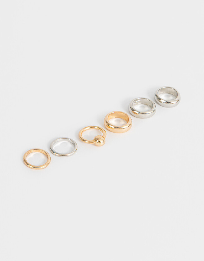 Sets Anillos Mix plating Set De Anillos Mixplating - Combinacion Bicolor