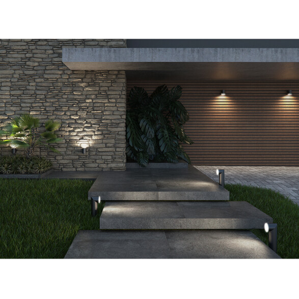 Aplique pared negro, interior, 1xGU10 120x77x120mm BM4036