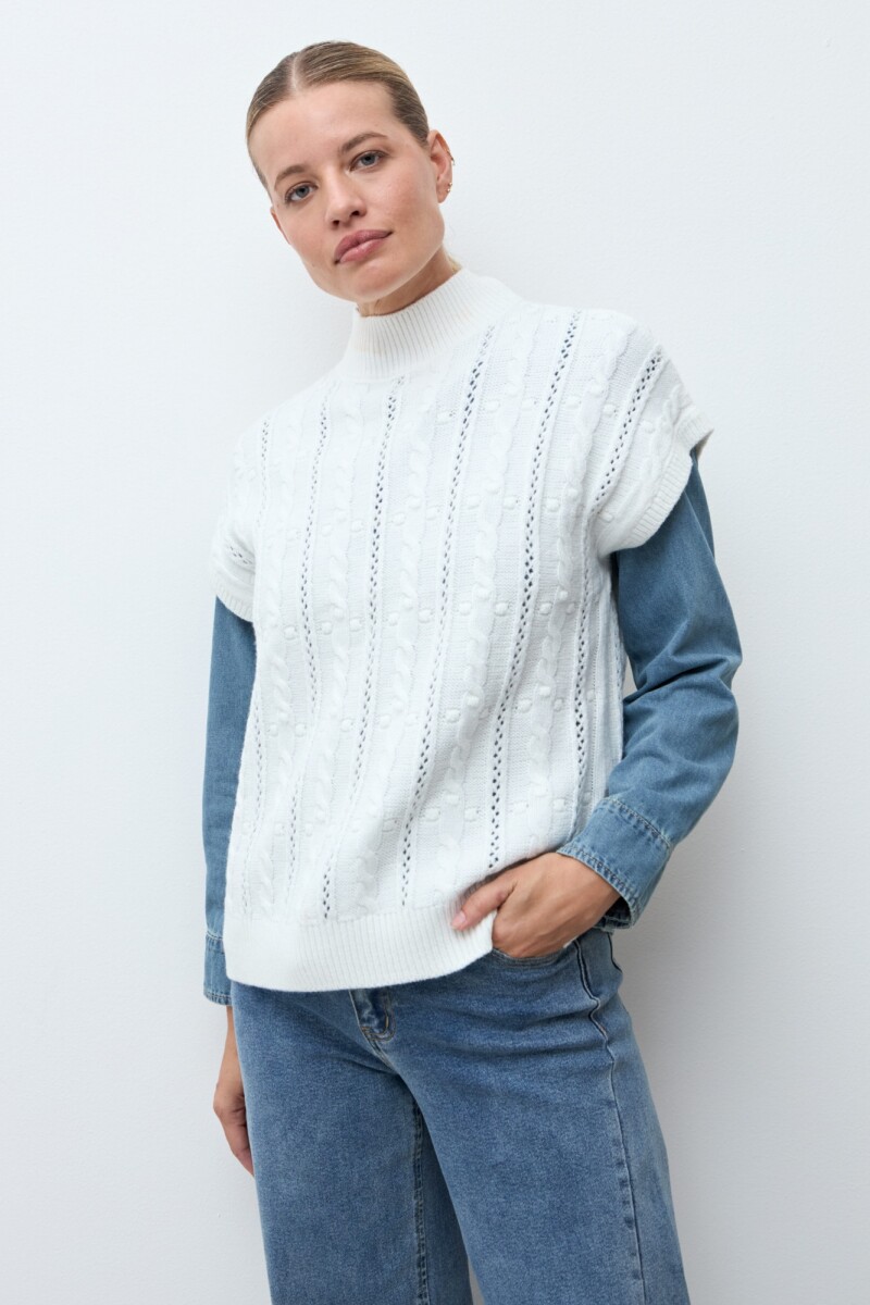 Chaleco tejido estructuras crudo