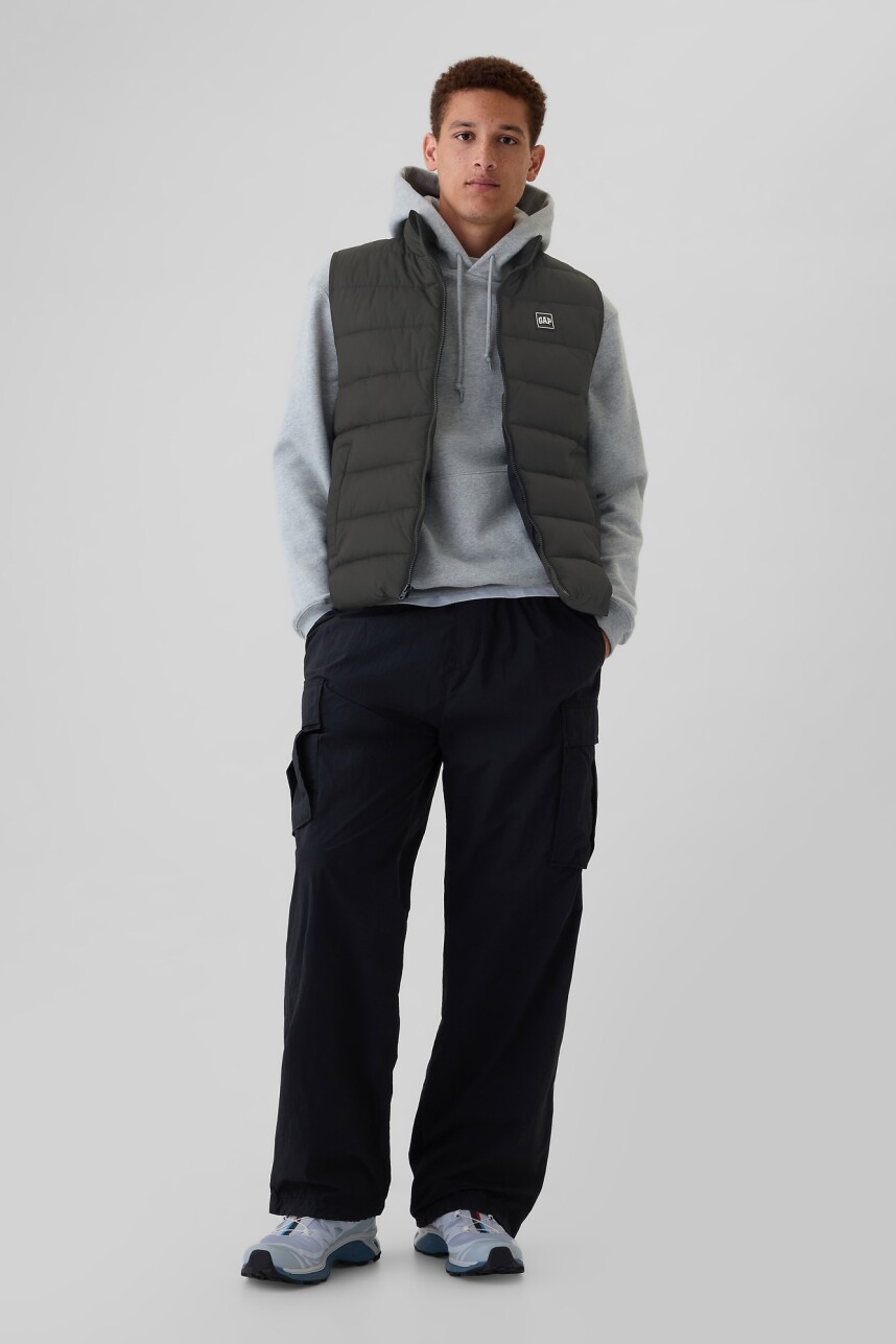 Chaleco Logo Gap Puffer Hombre True Black V2