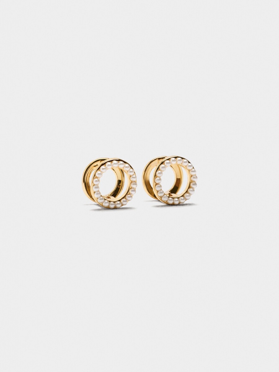Aros Con Perlas dorado
