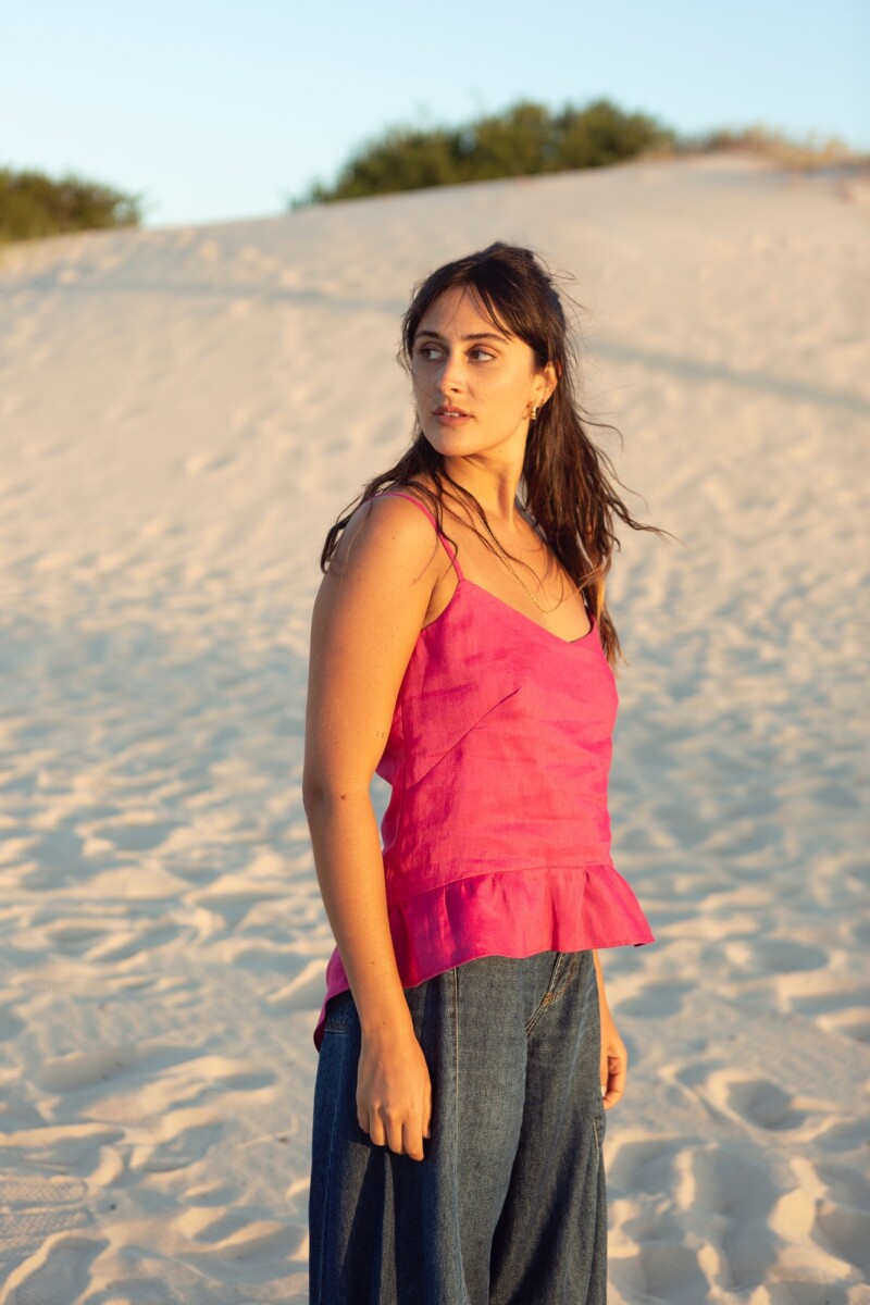 TOP PEPLUM Fucsia Oscur