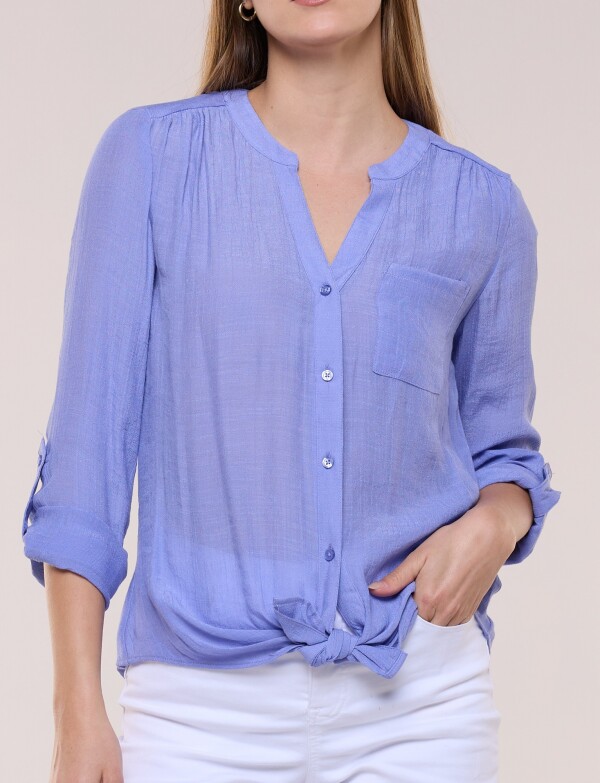 Blusa Botones Nudo LAVANDA