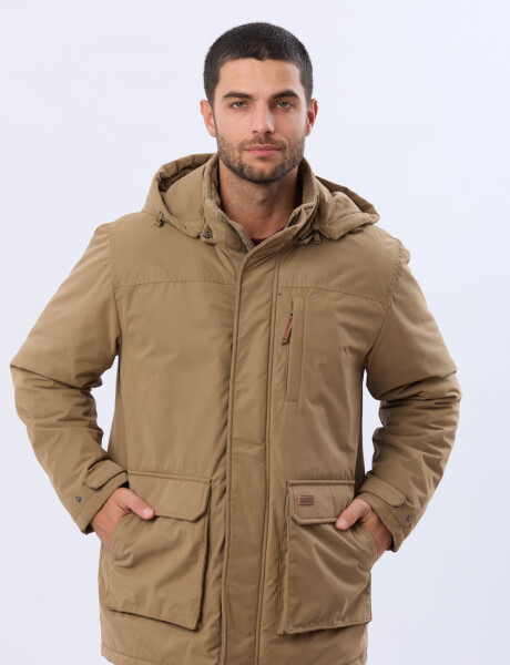 CAMPERA CON CAPUCHA DESMONTABLE Beige