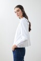 Remera romántica punto smock blanco