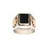 Anillo Mesa-Plata y Oro-Piedra Onix-AN5163 conpiedra