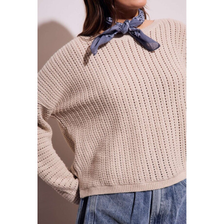 Sweater Texturado Lurex Beige Melange