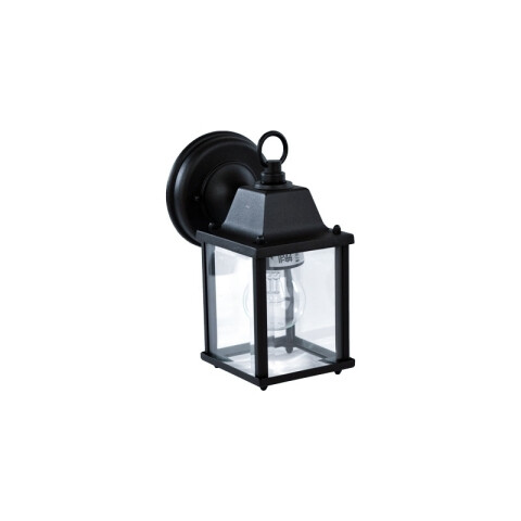 Farol colonial p/adosar,4 caras sur,aluminio negro WA0010