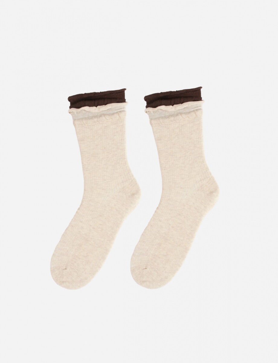 Medias doble detalle - crudo 