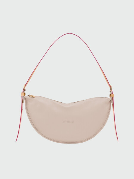 Longchamp - Bolso Cruzado de cuero, Smoothie Gris