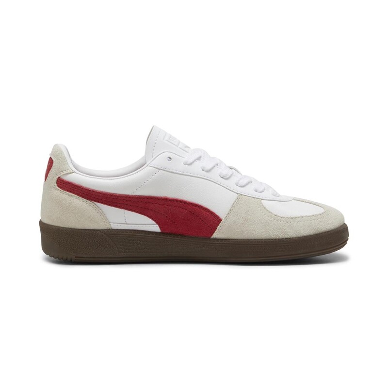 Zapatillas Puma Palermo Lth Hombre White Vapor-gray Club Red