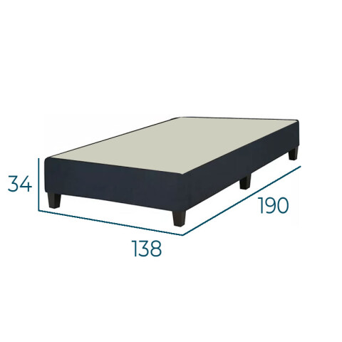 BOX 2 PLAZAS - Box 138x190x34 sommier 2 plazas negro con patas en polipropileno madera maciza BOX 2 PLAZAS - Box 138x190x34 sommier 2 plazas negro con patas en polipropileno madera maciza