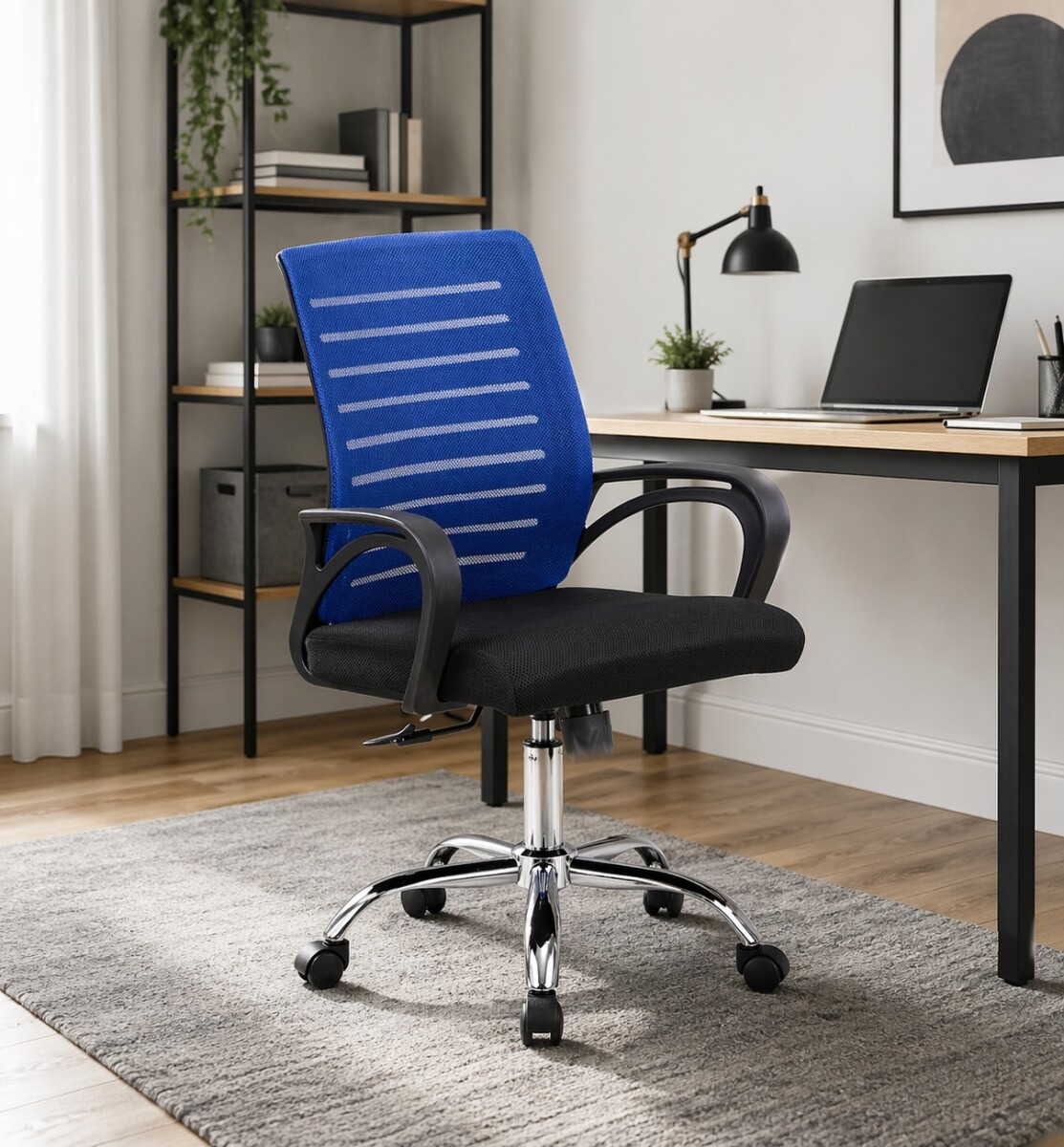 SILLA DE ESCRITORIO RESPALDO MESH AZUL MC025BC01 