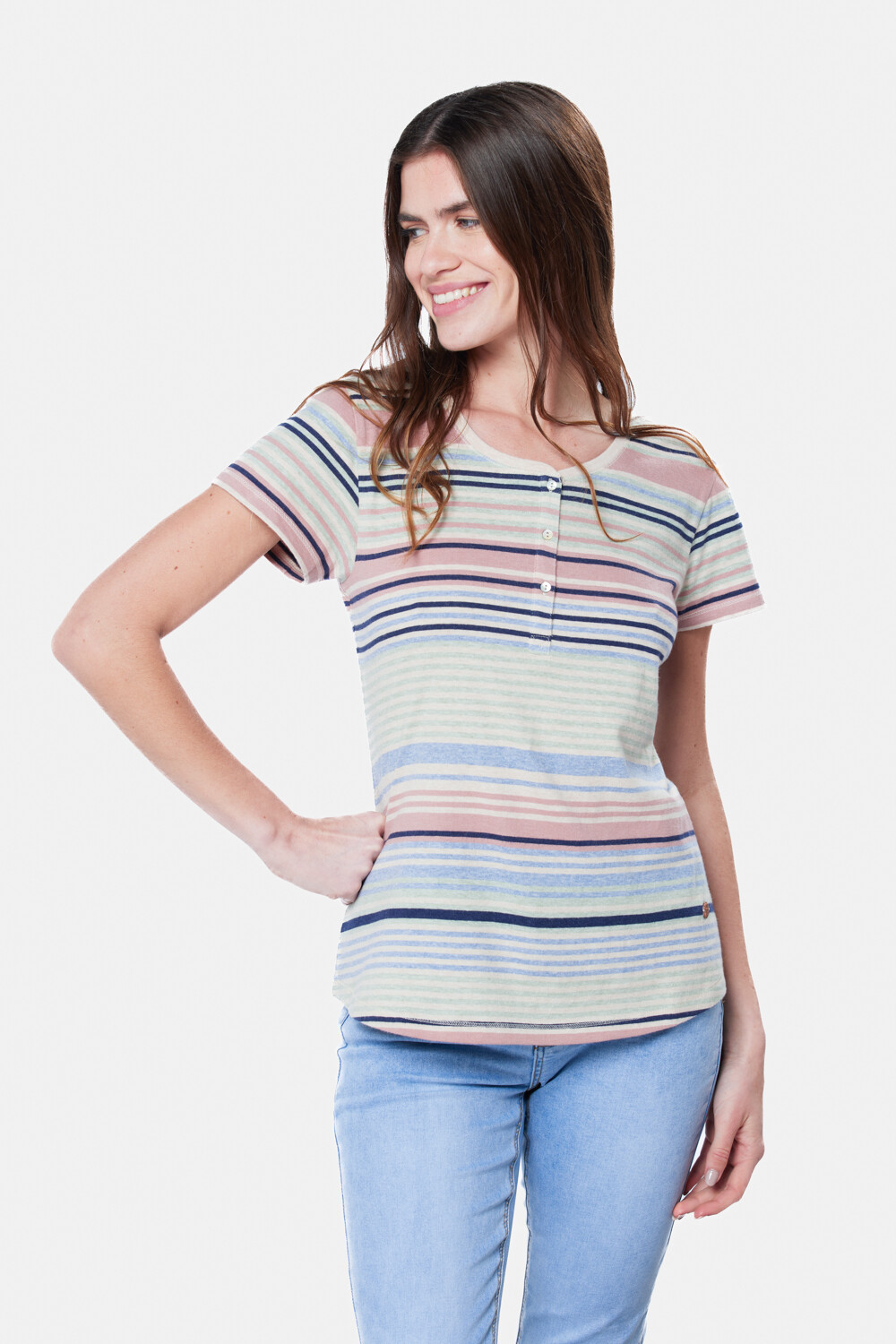REMERA RAYADA Beige