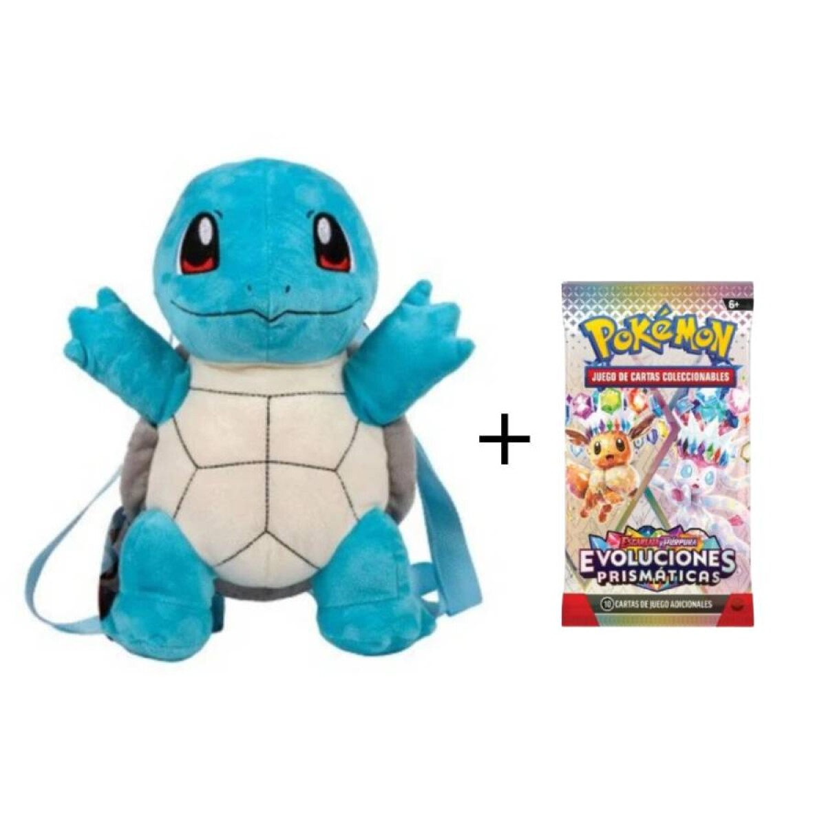 Mochila Peluche oficial Pokémon - Squirtle + Sobre 