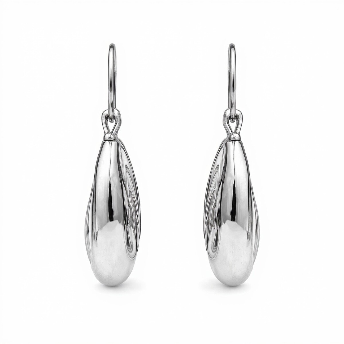 Caravanas Aro Luna Martillados - Plata inflada- CA4198 - sinpiedra 