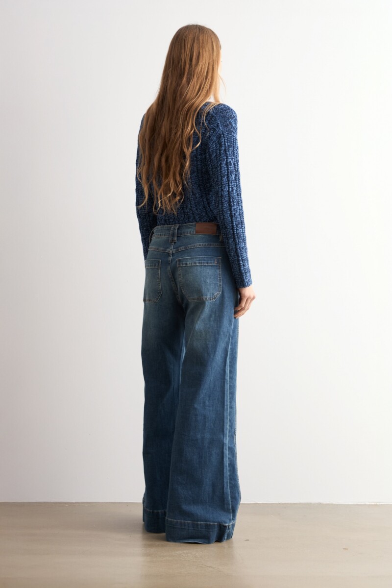 Jean wide leg Flora jean medio