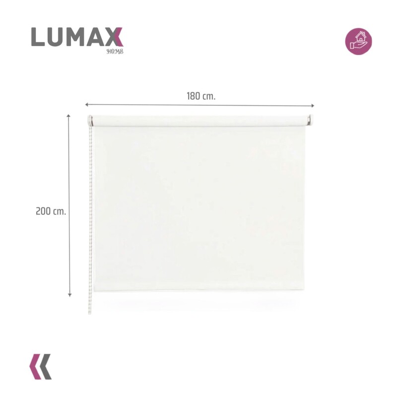 Cortina Roller Blackout Lumax 180 X 200 Cm Colores Blanco