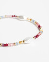 Pulseras Elásticas Canutillos Pulsera Elástica Beads Y Perla Sintética - Dorado