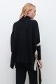 Polera oversized bicolor negro