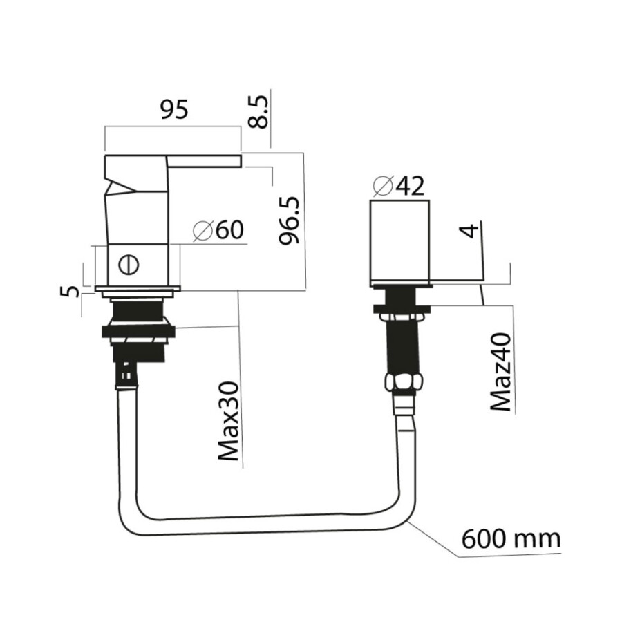 Grifería de Bidet Monocomando con Transferencia Línea Brand Grifería de Bidet Monocomando con Transferencia Línea Brand