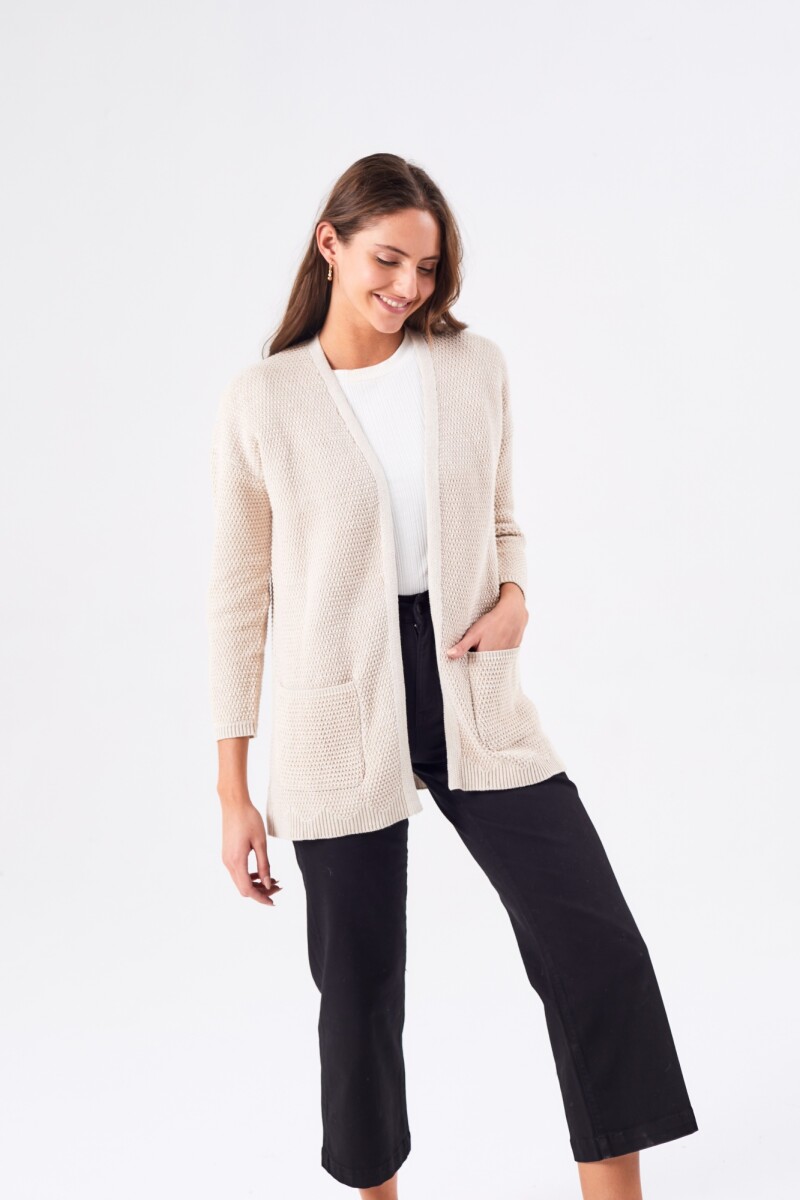 Cardigan Textura - Beige Melange 