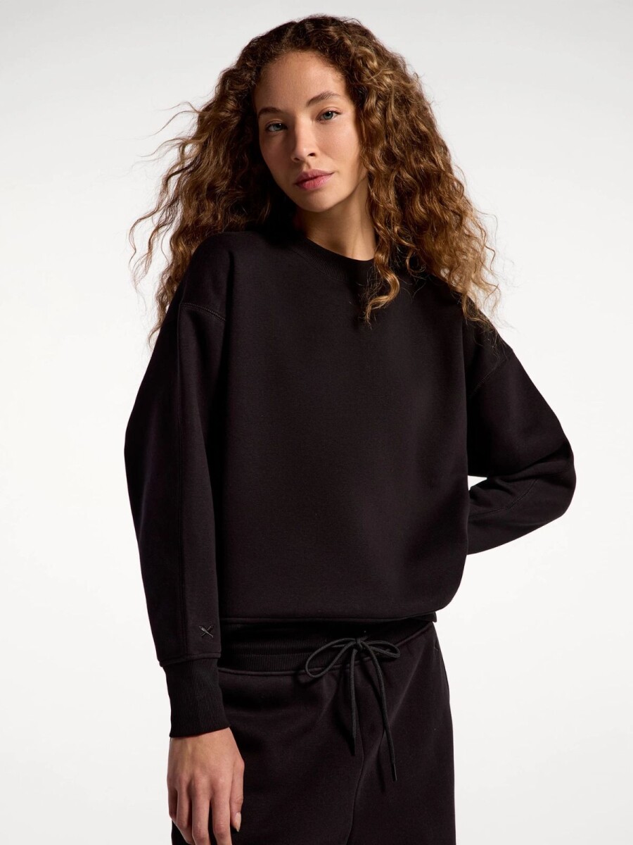 BUZO CON PUÑOS ELASTIZADOS - NEGRO 