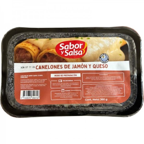 CANELONES DE JAMON Y QUESO 360 G CANELONES DE JAMON Y QUESO 360 G
