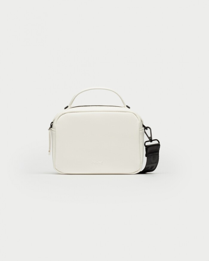 Mini Bag Rubber En Efecto Cuero Blanco