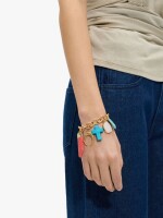 Pulsera De Eslabones Con Colgantes De Piedras multicolor