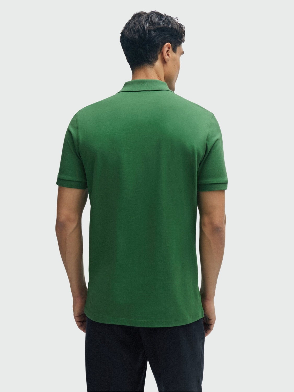 BOSS Polo de Algodón Piqué con Logo Bordado Verde
