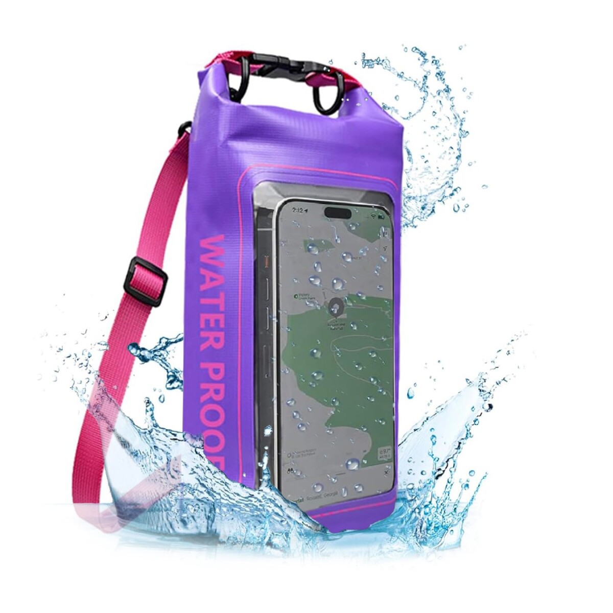 Bolso Estanco 2 Litros Celular Playa Arena Resistente Agua - Variante Color Violeta 