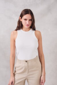 Musculosa Algodón Ribb Crudo