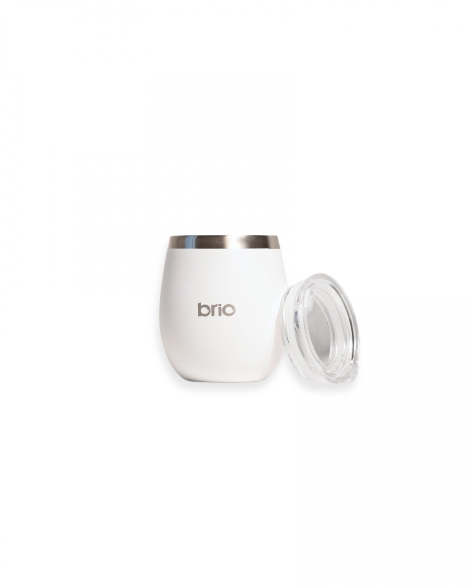 Mate Con Tapa De Acero Inox brio Redondo - Blanco 