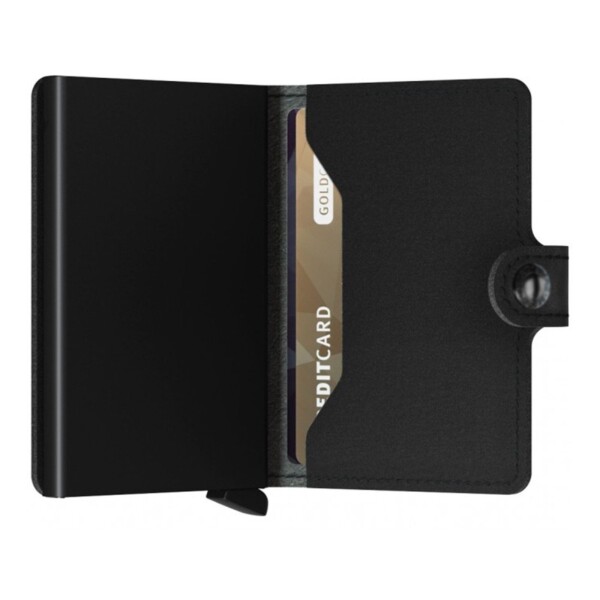 Billetera Tarjetero Automatico Cuero Ejecutiva Antirobo Rfid Color Variante Negro