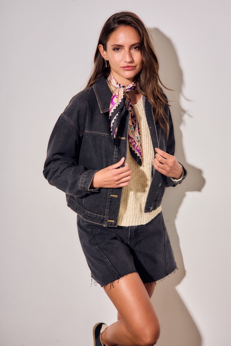 Campera Denim Jean Gris