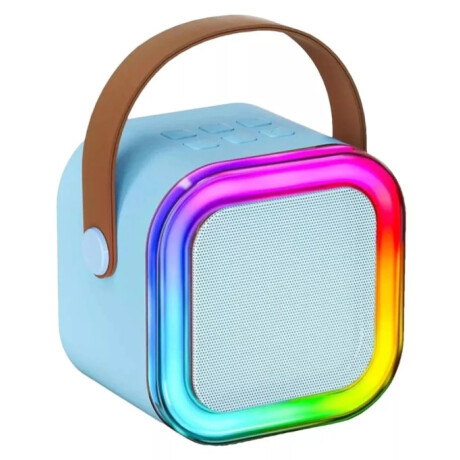 Parlante A Batería Bluetooth Con Luces Led De Colores Celeste