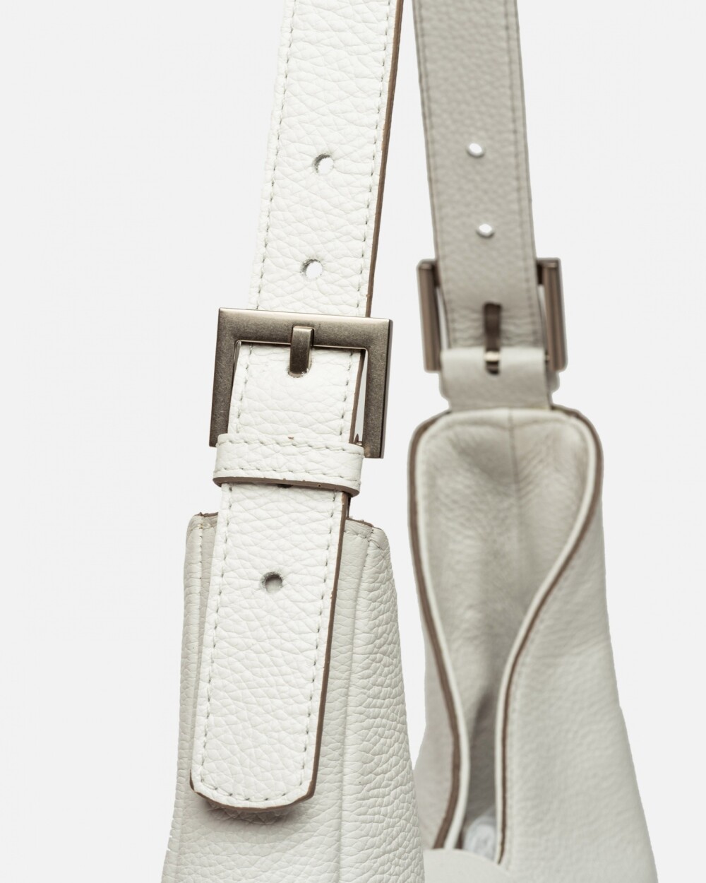 Bolso Signature en cuero graneado Blanco
