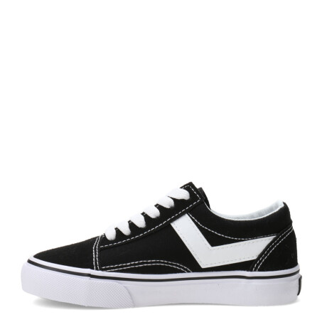 Championes de Niños PONY Casual Lona Gamuza Negro - Blanco
