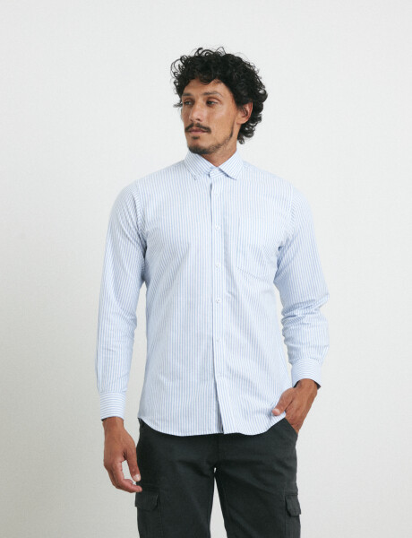 012684 CAMISA HARRY Celeste/blanco