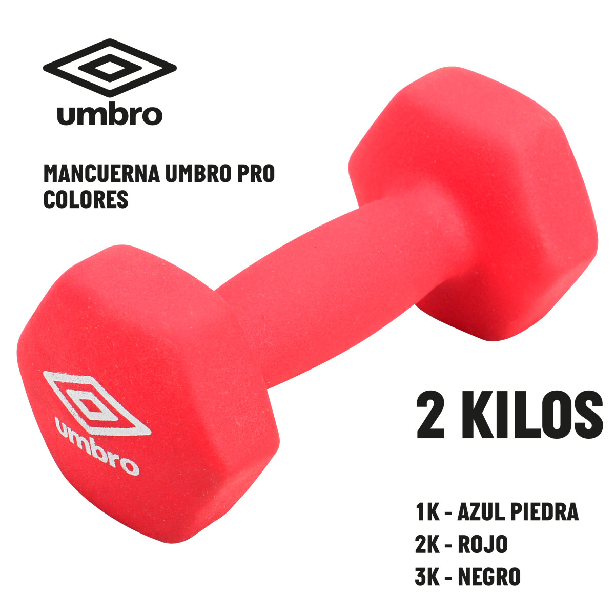 Mancuerna Umbro Dumbbell 2 kg - Rojo 