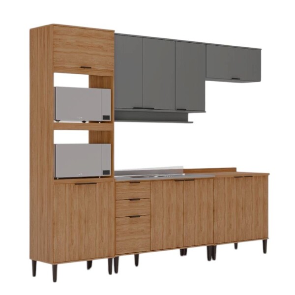 COCINA MODULADA 2.70 MT TITANIUM/FREIJO - ALPHA COCINA MODULADA 2.70 MT TITANIUM/FREIJO - ALPHA