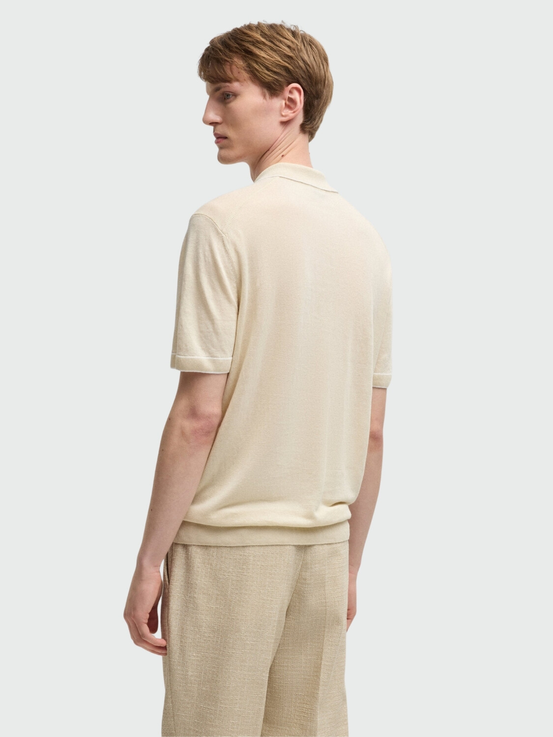 BOSS - Remera Polo Jiovanotto Blanco Abierto