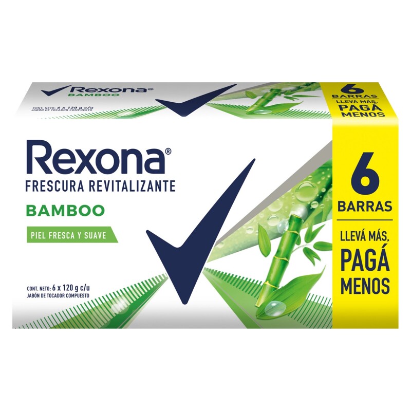 Jabón Rexona Bamboo 120 Grs. 6 Uds. Jabón Rexona Bamboo 120 Grs. 6 Uds.