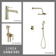 JUEGO DE GRIFERIA LAV BAJO DUCHA EMBUTIDA Y DUCHA HIGIENICA GRIS-BRUSHED NICKEL